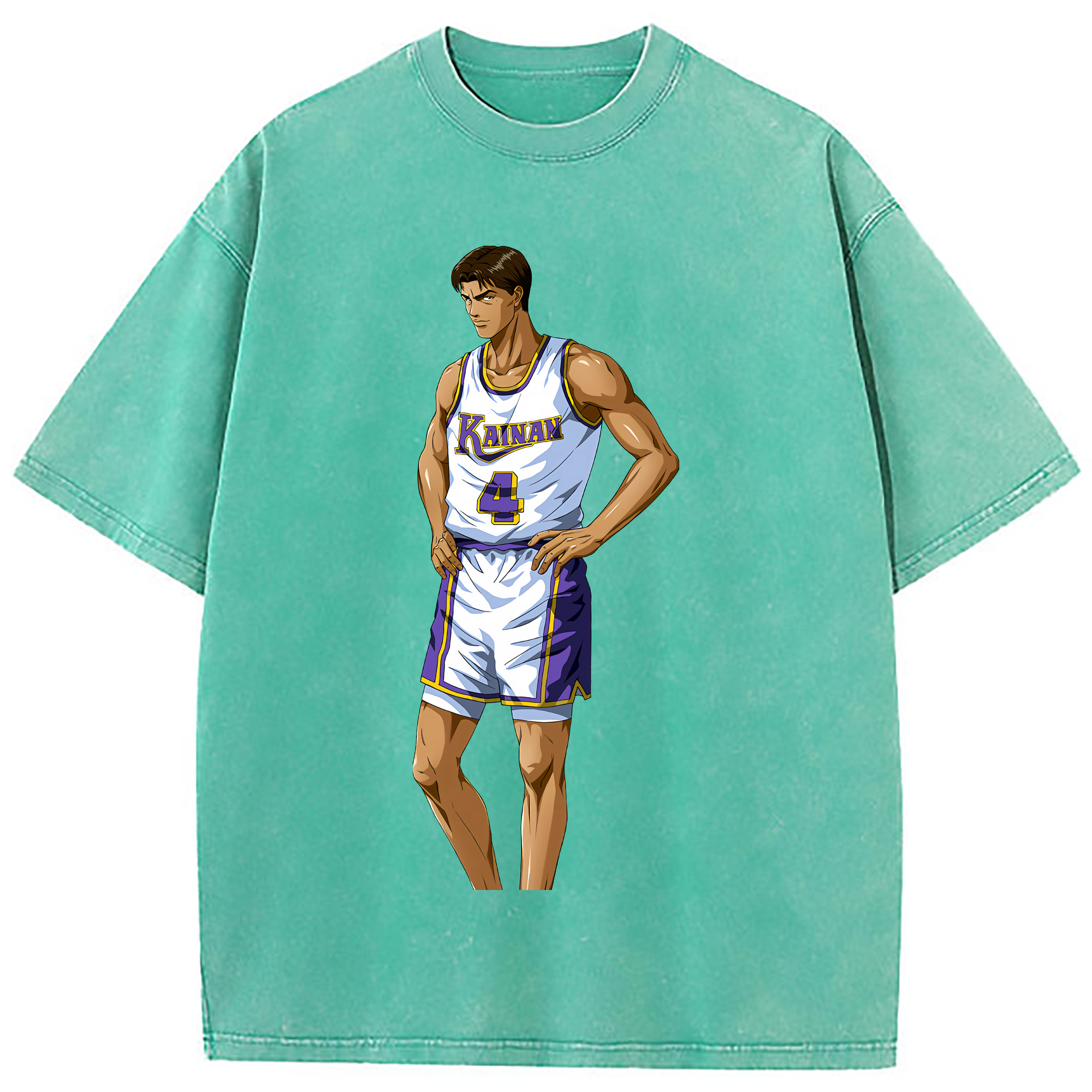 （画像用） SLAM DUNK／スラムダンク 綿100% ヴィンテージ風 半袖Tシャツ（フロントプリント）